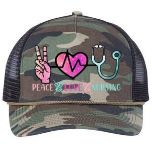 Peace Love Nursing Gift Retro Rope Trucker Hat Cap