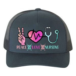 Peace Love Nursing Gift Yupoong Adult 5-Panel Trucker Hat