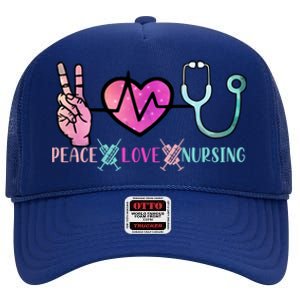 Peace Love Nursing Gift High Crown Mesh Back Trucker Hat