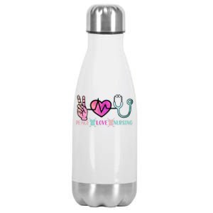 Peace Love Nursing Gift Stainless Steel Insulated Water Bottle