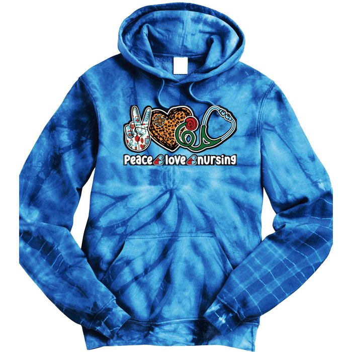 Peace Love Nursing Meaningful Gift Tie Dye Hoodie