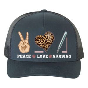 Peace Love Nursing Gift Yupoong Adult 5-Panel Trucker Hat