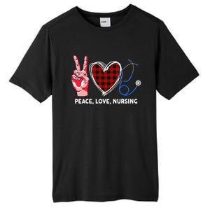 Peace Love Nursing Nurse Front Line Awareness Cool Gift Tall Fusion ChromaSoft Performance T-Shirt