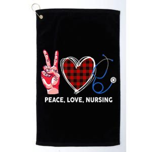 Peace Love Nursing Nurse Front Line Awareness Cool Gift Platinum Collection Golf Towel