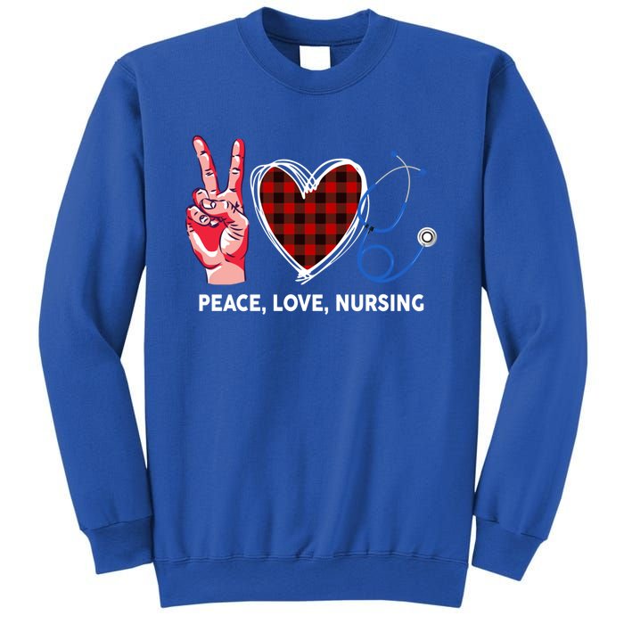 Peace Love Nursing Nurse Front Line Awareness Cool Gift Sweatshirt