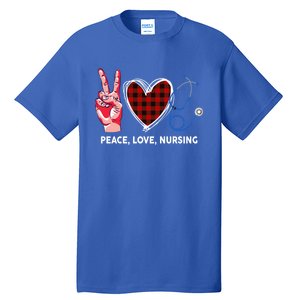 Peace Love Nursing Nurse Front Line Awareness Cool Gift Tall T-Shirt