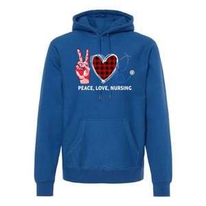 Peace Love Nursing Nurse Front Line Awareness Cool Gift Premium Hoodie