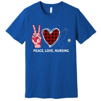 Peace Love Nursing Nurse Front Line Awareness Cool Gift Premium T-Shirt