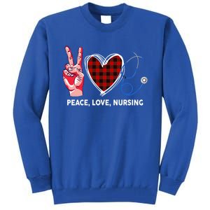 Peace Love Nursing Nurse Front Line Awareness Cool Gift Tall Sweatshirt