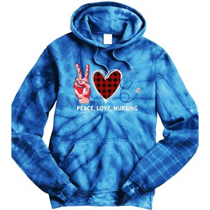 Peace Love Nursing Nurse Front Line Awareness Cool Gift Tie Dye Hoodie