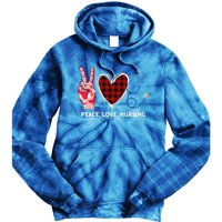 Peace Love Nursing Nurse Front Line Awareness Cool Gift Tie Dye Hoodie