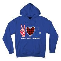 Peace Love Nursing Nurse Front Line Awareness Cool Gift Tall Hoodie