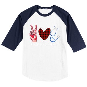 Peace Love Nursing Nurse Front Line Awareness Cool Gift Baseball Sleeve Shirt