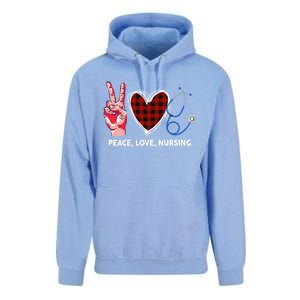 Peace Love Nursing Nurse Front Line Awareness Cool Gift Unisex Surf Hoodie