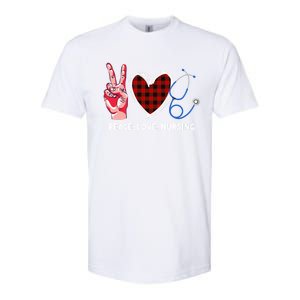 Peace Love Nursing Nurse Front Line Awareness Cool Gift Softstyle CVC T-Shirt