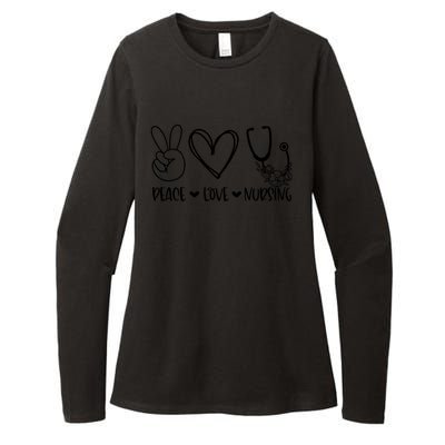 Peace Love Nursing Nurse Appreciation Nursing Gift Womens CVC Long Sleeve Shirt