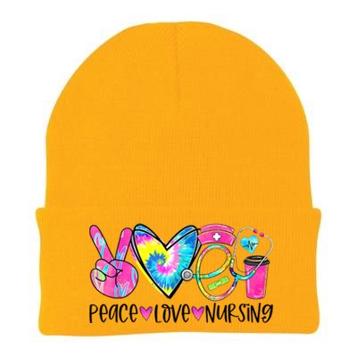 Peace Love Nursing Colorful Cute Nurse Gift Knit Cap Winter Beanie