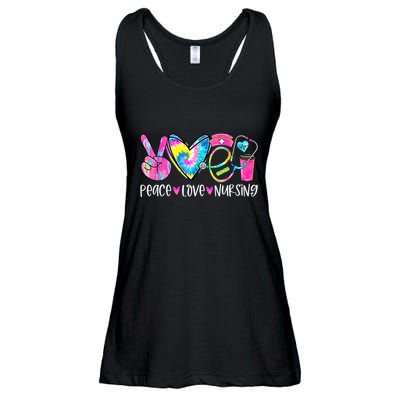 Peace Love Nursing Colorful Cute Nurse Gift Ladies Essential Flowy Tank