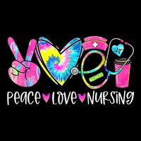 Peace Love Nursing Colorful Cute Nurse Gift Womens Tank Top