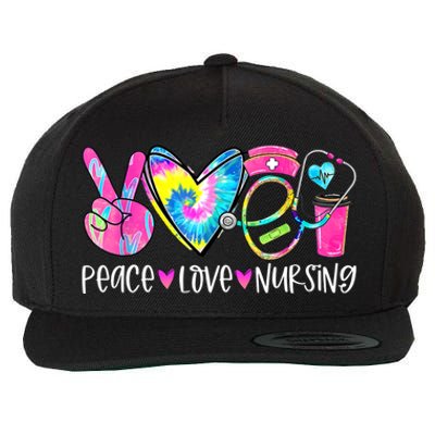 Peace Love Nursing Colorful Cute Nurse Gift Wool Snapback Cap