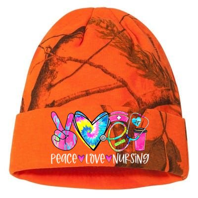 Peace Love Nursing Colorful Cute Nurse Gift Kati Licensed 12" Camo Beanie