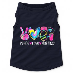 Peace Love Nursing Colorful Cute Nurse Gift Doggie Tank