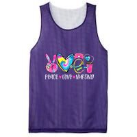 Peace Love Nursing Colorful Cute Nurse Gift Mesh Reversible Basketball Jersey Tank