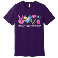 Peace Love Nursing Colorful Cute Nurse Gift Premium T-Shirt