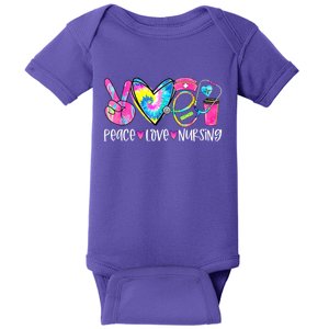 Peace Love Nursing Colorful Cute Nurse Gift Baby Bodysuit