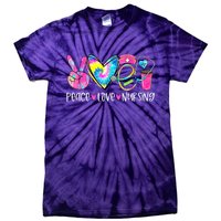 Peace Love Nursing Colorful Cute Nurse Gift Tie-Dye T-Shirt