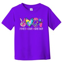 Peace Love Nursing Colorful Cute Nurse Gift Toddler T-Shirt