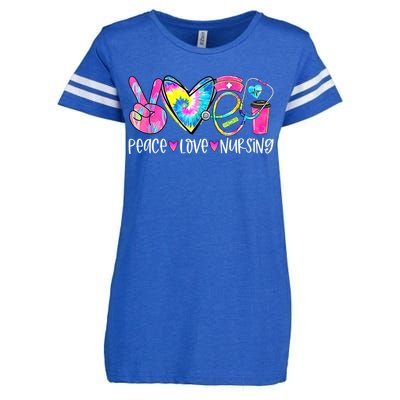 Peace Love Nursing Colorful Cute Nurse Gift Enza Ladies Jersey Football T-Shirt