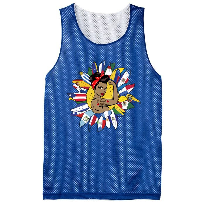 Proud Latina National Hispanic Heritage Month Feminism Gift Mesh Reversible Basketball Jersey Tank