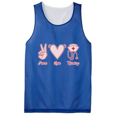 Peace Love Nursing Proud Nurse Quote Saying Healthcare Gift Mesh Reversible Basketball Jersey Tank