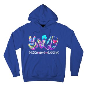 Peace Love Nursing Leopard Heart Stethoscope Nurse Life Gift Hoodie