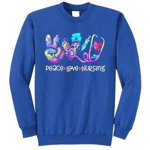 Peace Love Nursing Leopard Heart Stethoscope Nurse Life Gift Sweatshirt