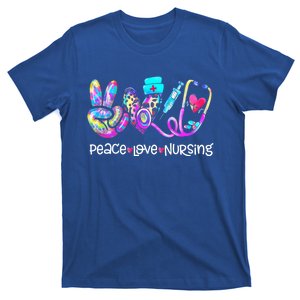 Peace Love Nursing Leopard Heart Stethoscope Nurse Life Gift T-Shirt