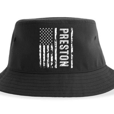 Preston Last Name Funny Surname Team Preston Family Reunion Sustainable Bucket Hat