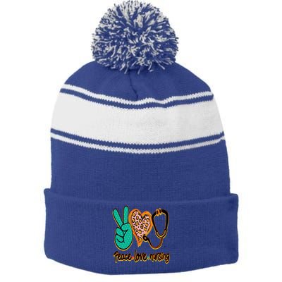 Peace Love Nursing! A Great Meme And A Great Gift! Gift Stripe Pom Pom Beanie