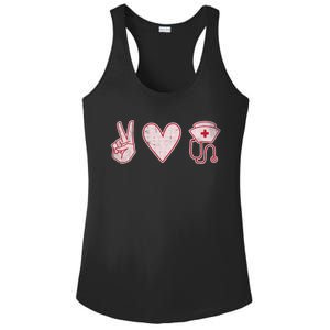 Peace Love Nursing Distressed Gift Ladies PosiCharge Competitor Racerback Tank