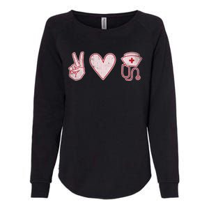 Peace Love Nursing Distressed Gift Womens California Wash Sweatshirt