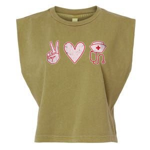 Peace Love Nursing Distressed Gift Garment-Dyed Women's Muscle Tee