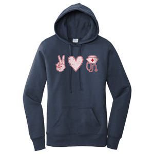 Peace Love Nursing Distressed Gift Women's Pullover Hoodie