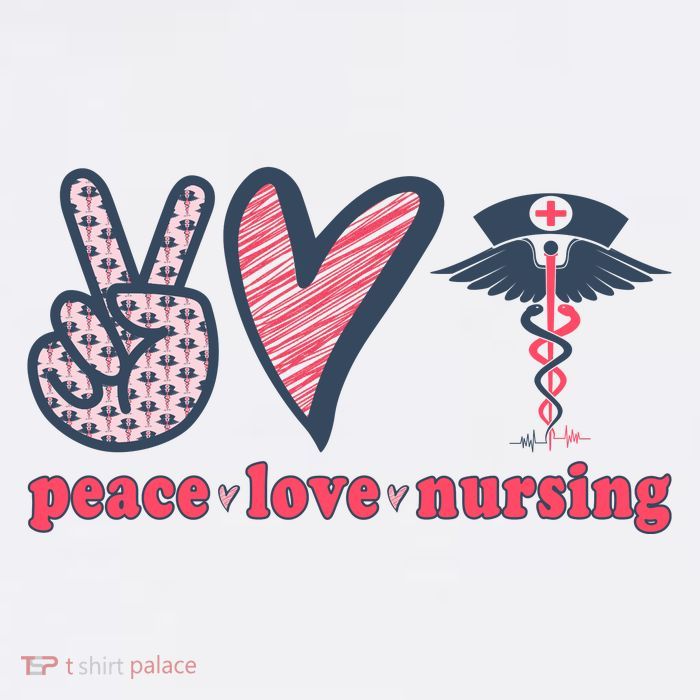 Peace Love Nursing Womens T-Shirt