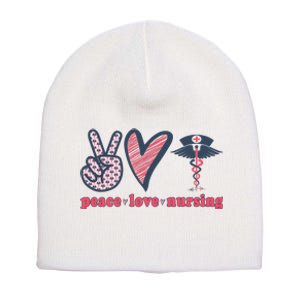 Peace Love Nursing Short Acrylic Beanie