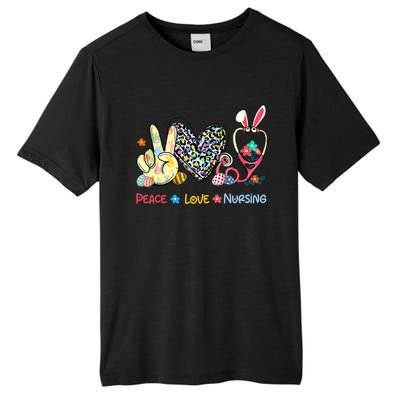 Peace Love Nursing Easter Day Leopard Stethoscope Rn Nurses Great Gift Tall Fusion ChromaSoft Performance T-Shirt