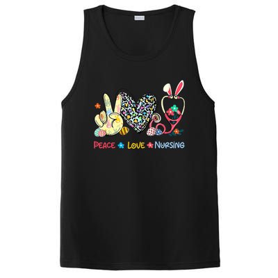 Peace Love Nursing Easter Day Leopard Stethoscope Rn Nurses Great Gift PosiCharge Competitor Tank