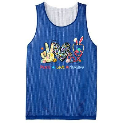 Peace Love Nursing Easter Day Leopard Stethoscope Rn Nurses Great Gift Mesh Reversible Basketball Jersey Tank