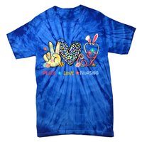 Peace Love Nursing Easter Day Leopard Stethoscope Rn Nurses Great Gift Tie-Dye T-Shirt