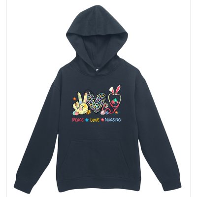 Peace Love Nursing Easter Day Leopard Stethoscope Rn Nurses Great Gift Urban Pullover Hoodie